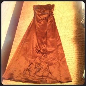 A beautiful,simple, brown, formal gown