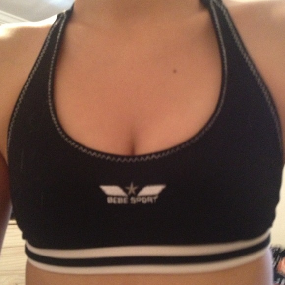 BEBE sport black swim top - XS