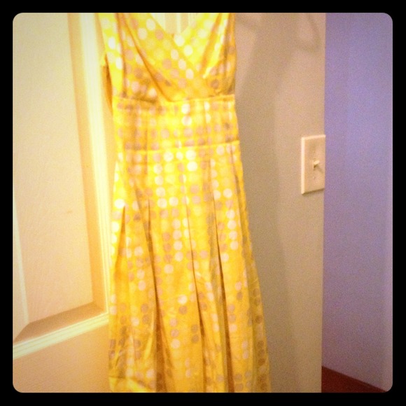 Yellow and grey dress