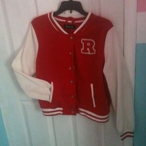 Red varsity jacket