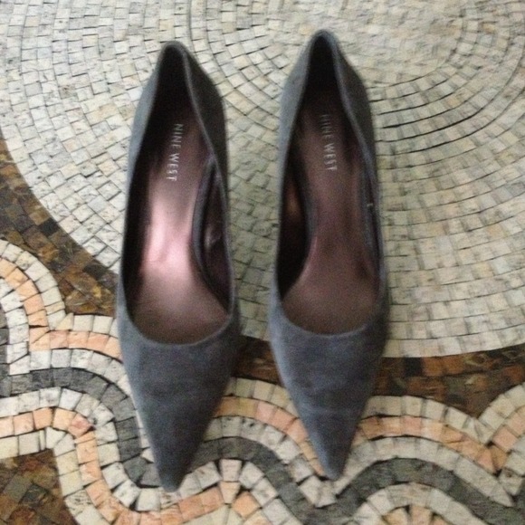 Dark grey suede heels