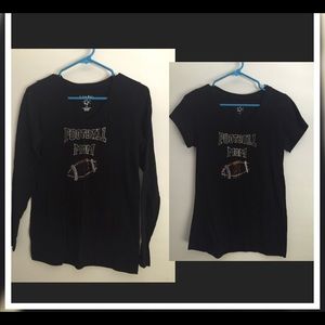2 bling shirt🏈Football mom 🏈