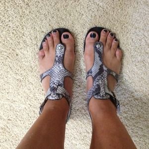 Snake skin "print" gladiator sandals