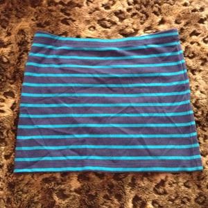 Blue striped mini skirt