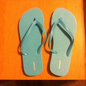 Beautiful blue colored flip flops