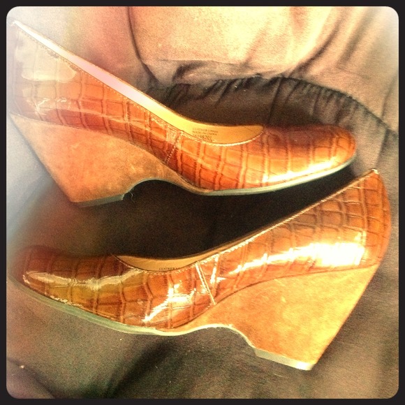 Franco Sarto Brown Wedges Size 7.5