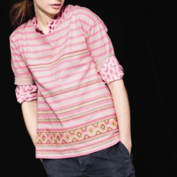❌SOLD❌-J. Crew stripe stitchwork top