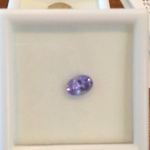 A beautiful oval .75ct Tanzanite gemstone.