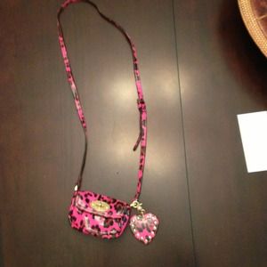 Mulberry pink & black cross body mini bag