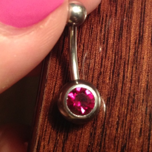 Ruby red belly ring - Picture 2 of 3