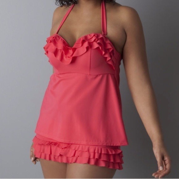 Bundled Ruffled Halter Swim Top & Swim Skirt