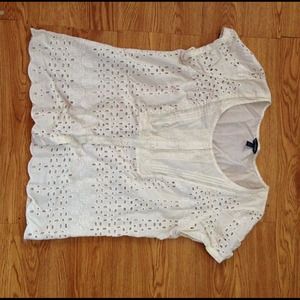 A lace/ flower cutout shirt from ae