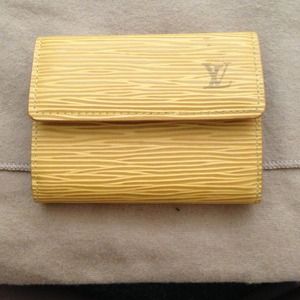 Louis Vuitton Epi yellow card holder/small wallet