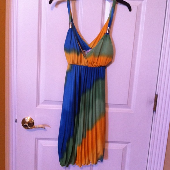 Yellow green and blue dress