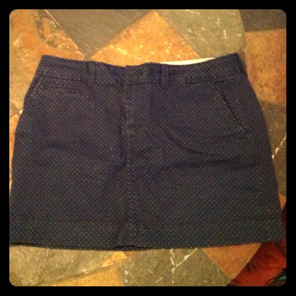 Navy with mini polka dot denim Old Navy skirt 6