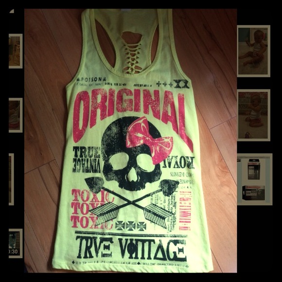 Neon Yellow Skull Tank