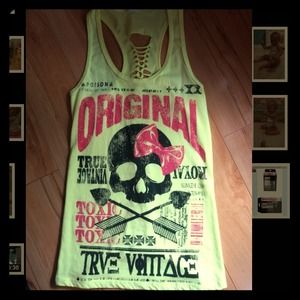 Neon Yellow Skull Tank