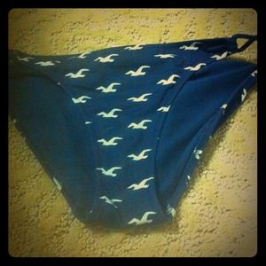 Hollister blue and white bikini bottom