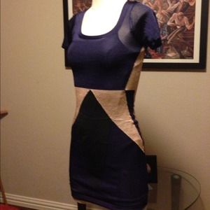 French Connection Hot Mini-dress Navy/Tan