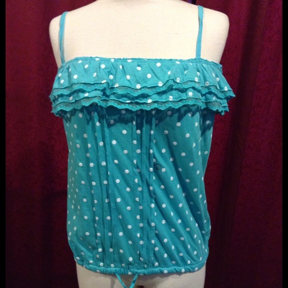 Polka Dot Strapless Top