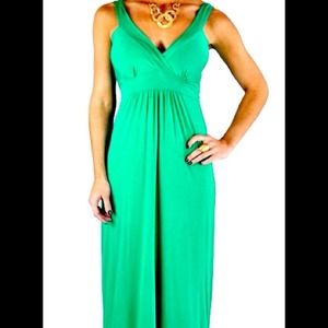 Green maxi dress
