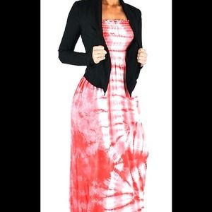 Orange tie dye maxi dress