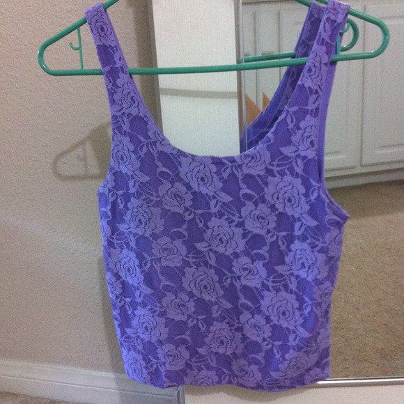 ❌SOLD❌ Forever 21 purple flower lace tank