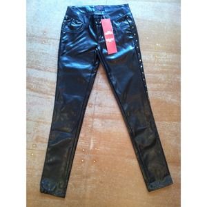 Lane Crawford Pleather Jean with Seam Studs