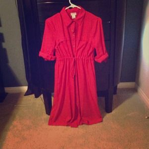 Maternity Dress- Pink and Dark Aqua