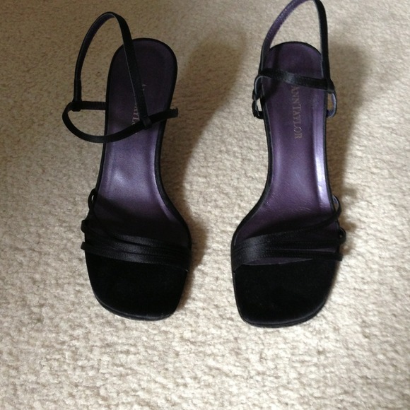 Black strap heels