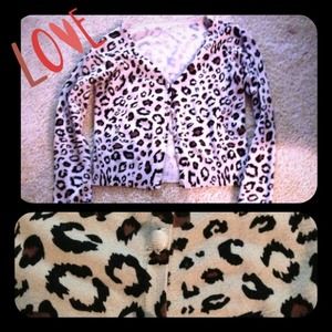 Leopard print crop sweater