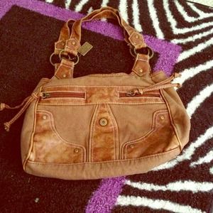 Brown leather hand bag