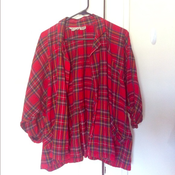🚫SOLD🚫 Vintage Dolman Plaid shirt