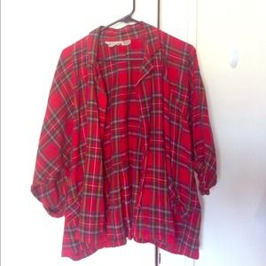 🚫SOLD🚫 Vintage Dolman Plaid shirt