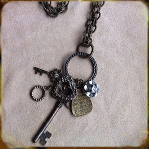 Bronze Charm Ring Necklace