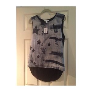 NEW Black and White Americana Forever 21 Tank Top!