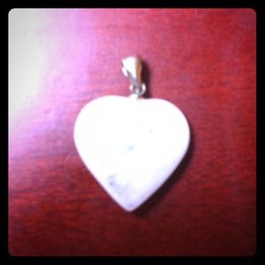 White stone heart pendant