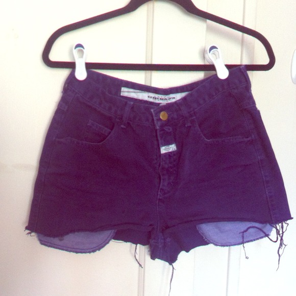 🚫SOLD🚫 Purple High Waisted cutoff Shorts