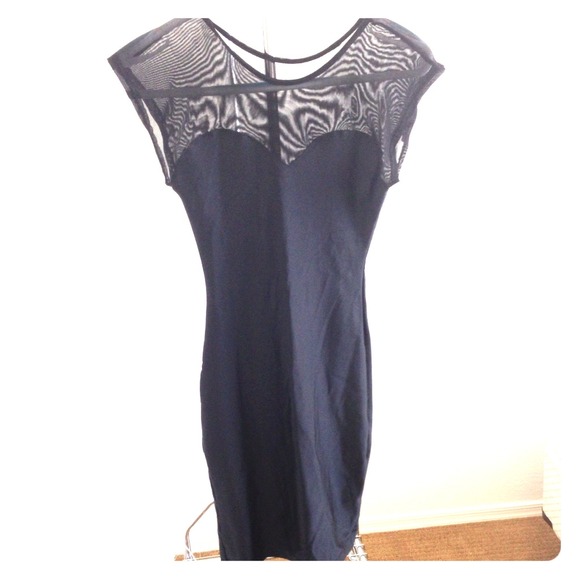 American Apparel Black Spandex and Mesh Dress
