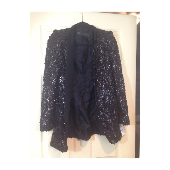 zara black sequin jacket