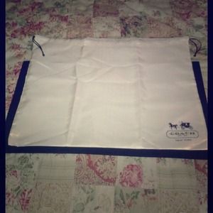 Coach White Silk Drawstring Dust Bag 19x15