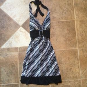 Black and White Striped Dress