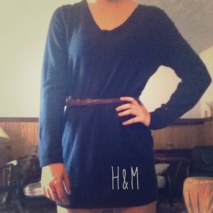 Navy sweater dress