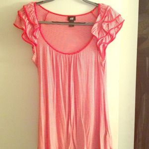 Red and white stripe top