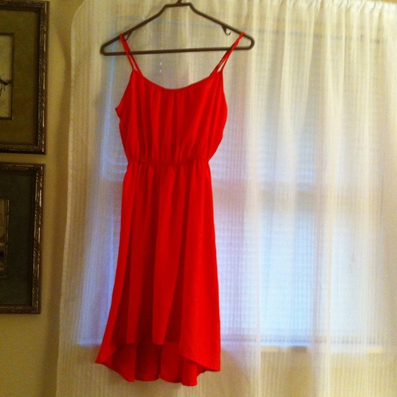 Orange high low dress