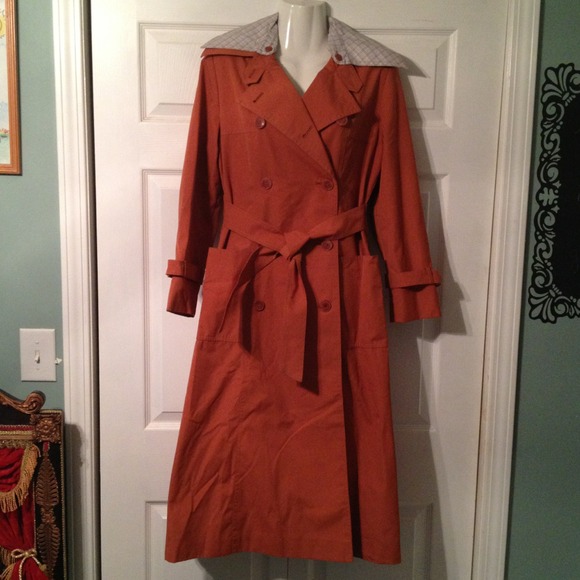 ❌STOLEN by jazz_nova❌ Vintage Orange Trench 7/8 - Picture 1 of 3
