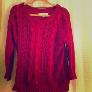 Oversized Bright red knit sweater