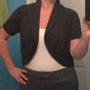 Ann Taylor Loft dark gray sweater shrug sz L