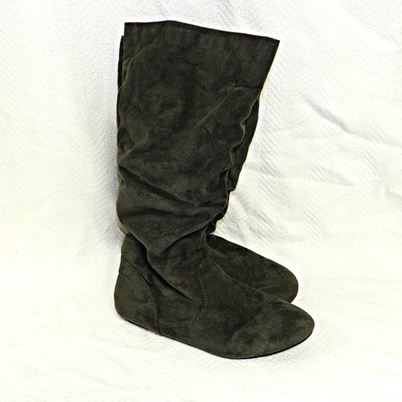 SOLD Grey Suede Tall Boots