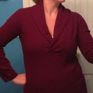 J. Crew deep purple v-neck sweater sz L